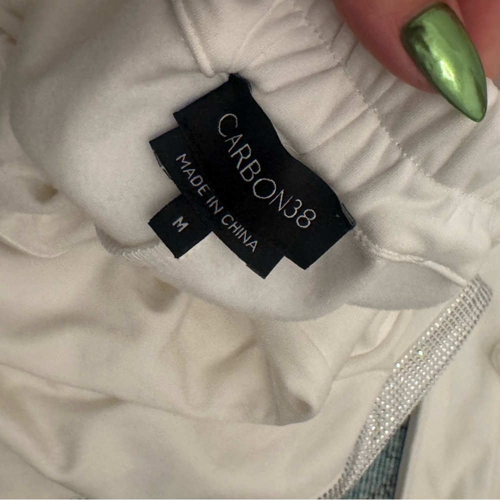 Carbon38 Rhinestone Zip Pullover and Rhinestone Fleece Flare Pant Set - Picture 12 of 13
